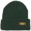 ANTIHERO STOCK EAGLE LABEL DARK GREEN/YELLOW CAPPELLO -Negozio Di Pattini 1stock eagle label cuff beanie dk green yellow