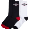 INDEPENDENT SUMMIT SOCKS (2 PAIR PACK) WHITE/BLACK CALZINI