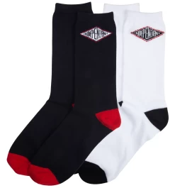 INDEPENDENT SUMMIT SOCKS (2 PAIR PACK) WHITE/BLACK CALZINI