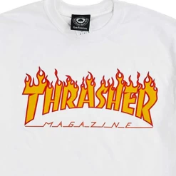 THRASHER FLAME WHITE T-SHIRT -Negozio Di Pattini 1t shirt thrasher flame bianco