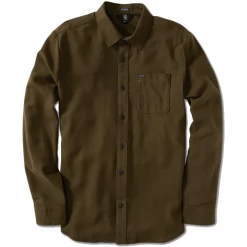VOLCOM CADEN SOLID DARK BROWN CAMICIA