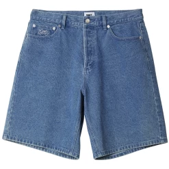 OBEY BIGWIG BAGGY DENIM LIGHT INDIGO SHORTS