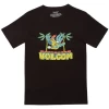 VOLCOM ROOSTING BLACK T-SHIRT BAMBINO