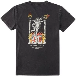 DC SHOES DC DAY ONE BLACK ACID WASH T-SHIRT