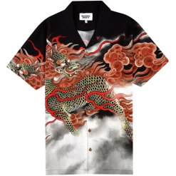DOOMSDAY KIRIN BLACK PRINT CAMICIA