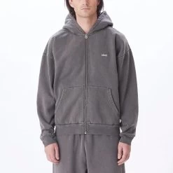 OBEY LOWERCASE ZIP PIGMENT DIGITAL BLACK FELPA -Negozio Di Pattini 3obey lowercase zip pigment digital black felpa 1200x1200