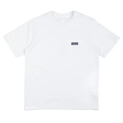 PATAGONIA P-6 LABEL POCKET RESPONSIBILI WHITE T-SHIRT