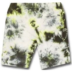 VOLCOM ICONIC STONE PLUS FLEECE LIME TIE DYE SHORTS -Negozio Di Pattini 3volcom iconic stone plus fleece lime tie dye shorts 1