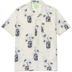 HUF CANNED RESORT TOP WHITE CAMICIA