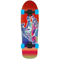 SANTA CRUZ CRUZER SHAPED IRIDESCENT HAND 9.7in X 31.7in SKATEBOARD