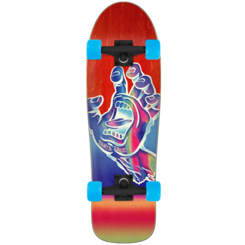 SANTA CRUZ CRUZER SHAPED IRIDESCENT HAND 9.7in X 31.7in SKATEBOARD 3 SANTA CRUZ CRUZER SHAPED IRIDESCENT HAND 9.7in X 31.7in SKATEBOARD