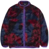 HUF SATIVA FLORAL FULL ZIP SHERPA NAVY BLAZER FELPA -Negozio Di Pattini 5sativa floral full zip sherpa navy blazer 1