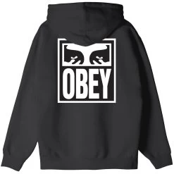 OBEY EYES ICON ZIP PREMIUM BLACK FELPA