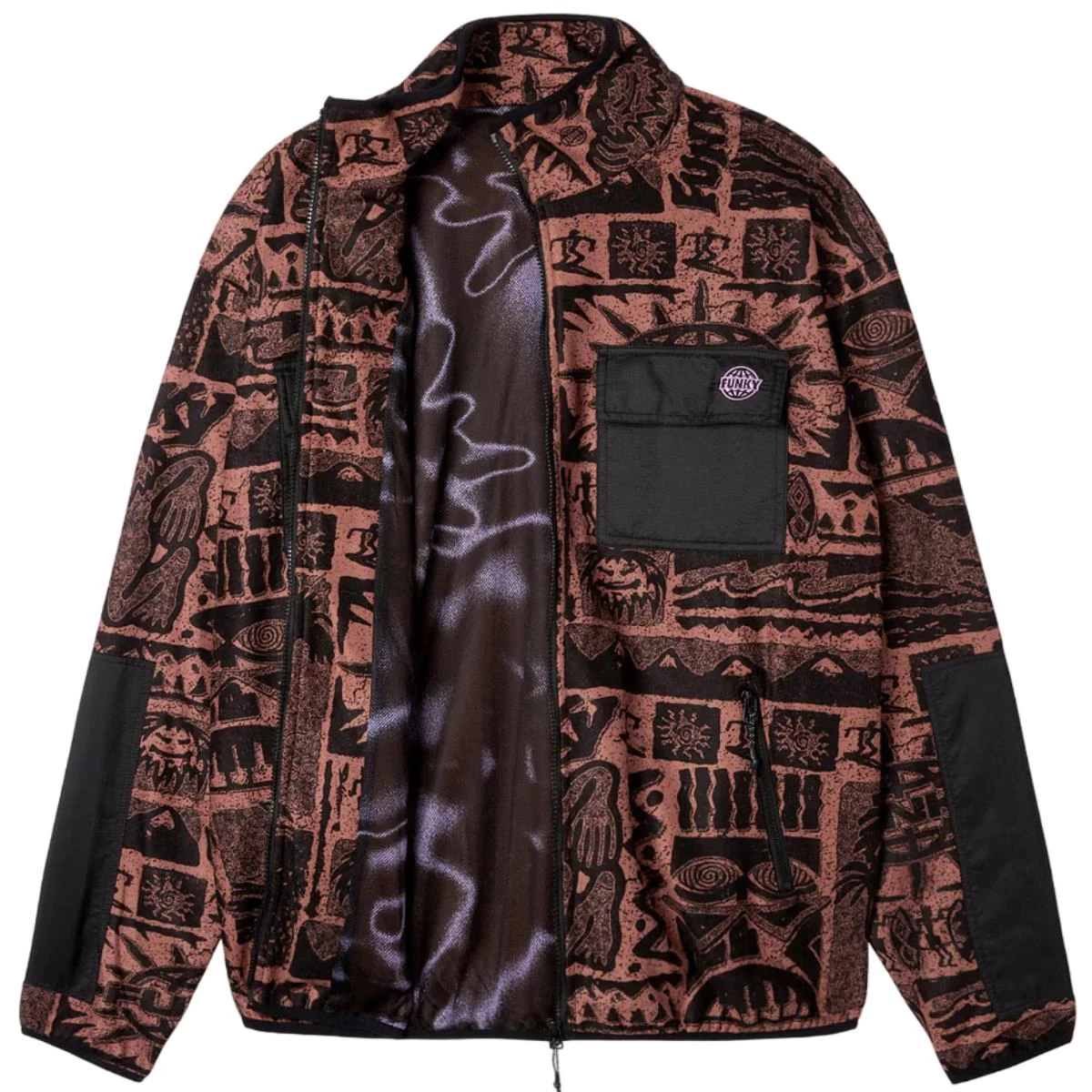 FUNKY TRIBE FULL ZIP RUST GIACCA 3 FUNKY TRIBE FULL ZIP RUST GIACCA