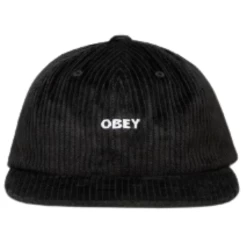 OBEY BOLD CORD 6 STRAPBACK BLACK CAPPELLO