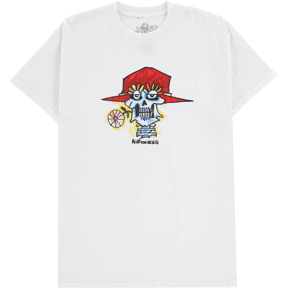 KROOKED MUERTE WHITE T-SHIRT 3 KROOKED MUERTE WHITE T-SHIRT