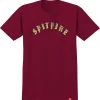 SPITFIRE OLD E CARDINAL/RED/YELLOW FADE T-SHIRT -Negozio Di Pattini spitfire s s old e cardinal w red to yellow fade print