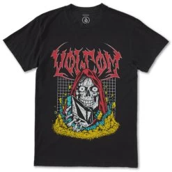 VOLCOM SKATE VITALS CRYPT RIPPER BLACK T-SHIRT